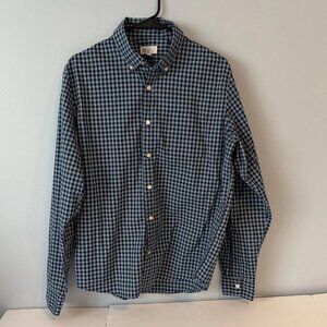 Gap Shirt Men's Medium Navy/Blue Untucked Fit Stretch Long Sleeve Button Down